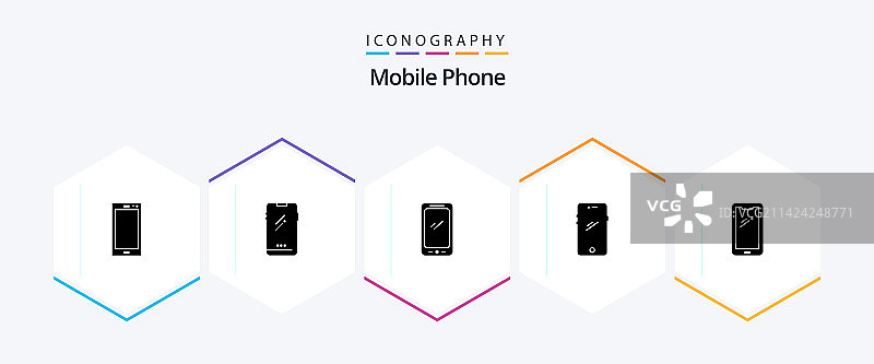 包含的手机字形图标包25个图片素材