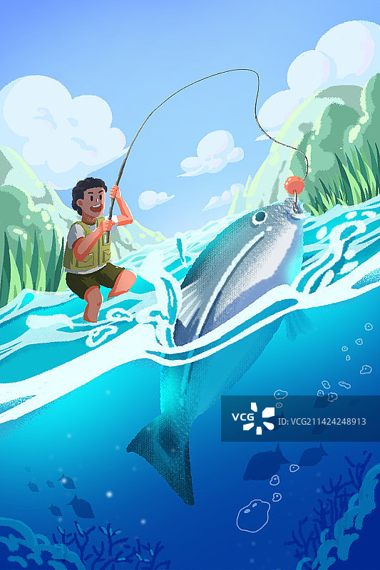 凉爽的天气就要去户外钓鱼图片素材