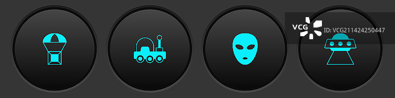 降落伞飞行箱火星探测器外星人套装图片素材