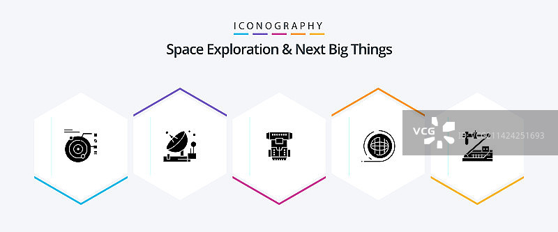 太空探索和未来趋势25个标志图片素材
