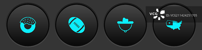 甜甜圈美式橄榄球西部牛仔图片素材