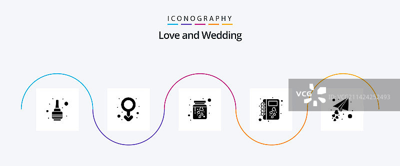 婚礼爱情信息符号图标包图片素材