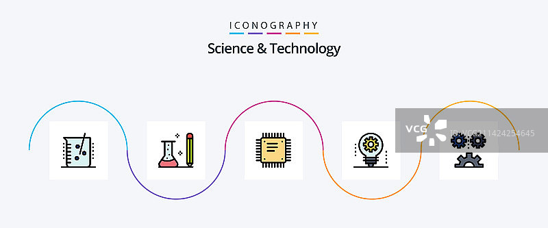 科技线性填充扁平5图标图片素材