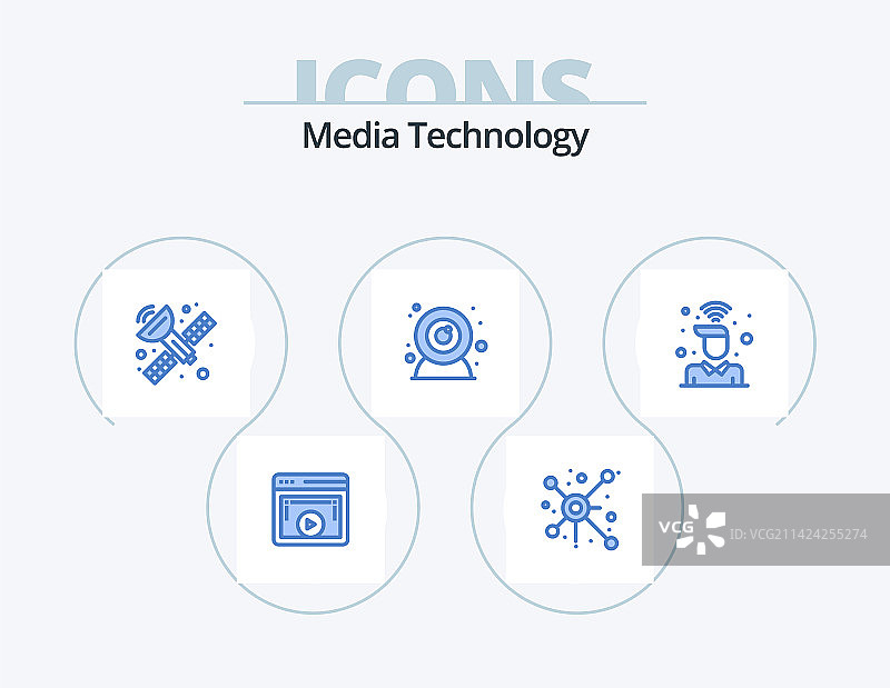 媒体技术蓝色图标包5图标设计图片素材