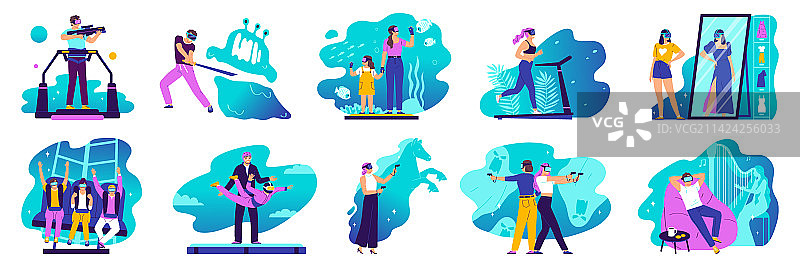 VR扁平化合集图片素材