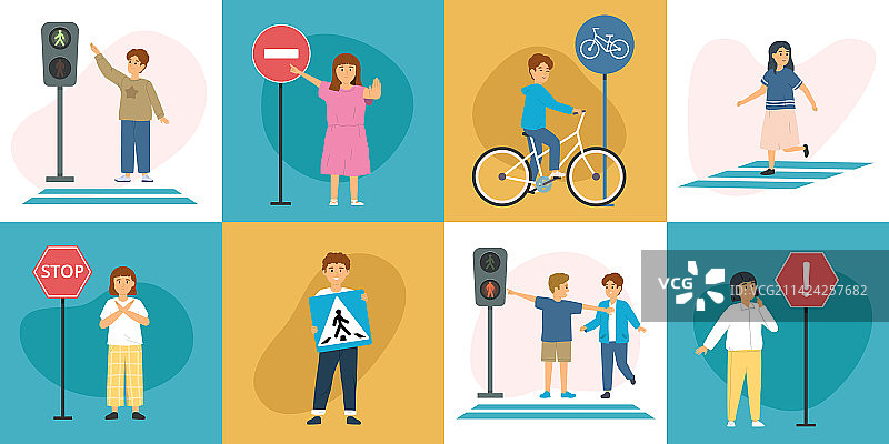 儿童道路规则图片素材