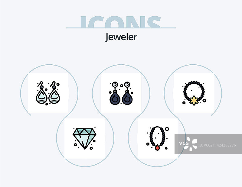 珠宝线性填充图标包5图标设计：宝石图片素材
