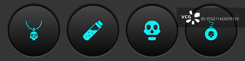 项链护身符：药剂瓶骷髅图片素材