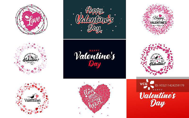 手绘情人节祝福语图片素材