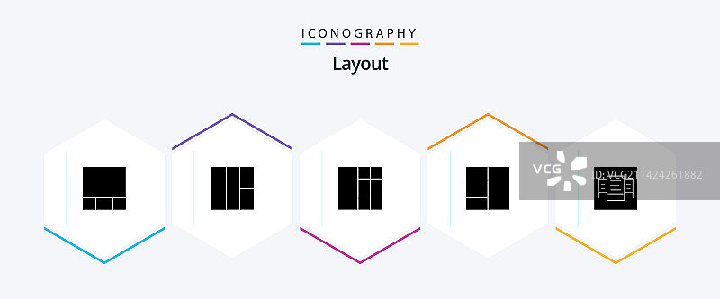 包含的25个字形图标布局图片素材