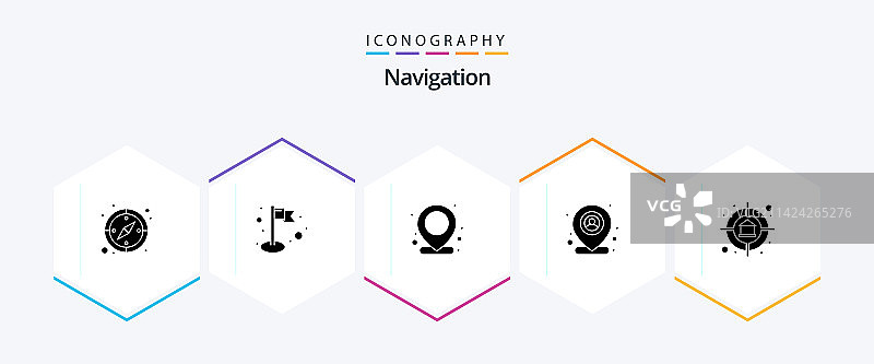 导航25字形图标包，包括目标图片素材