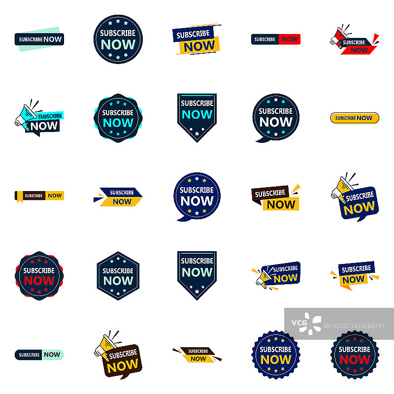 25个醒目的立即订阅图形元素图片素材