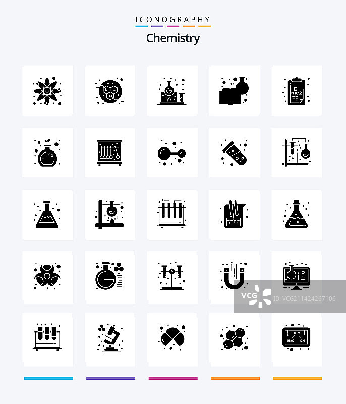 创意化学元素黑色图标包图片素材