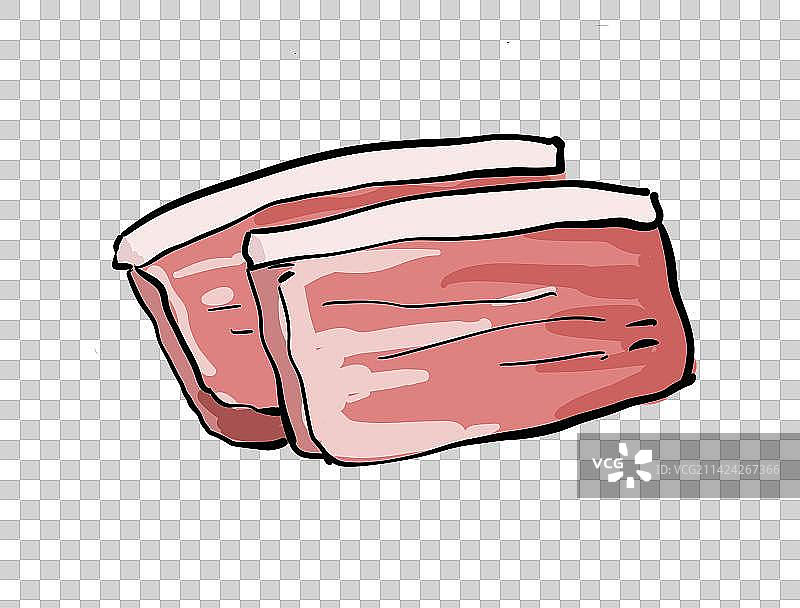 两片五花肉图片素材