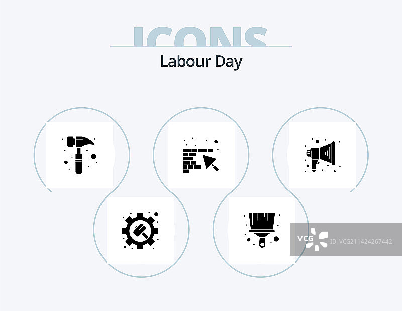 劳动节字形图标包5个图标设计图片素材