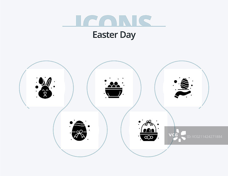 复活节标志符号图标包，5个图标设计，包含鸟巢图片素材