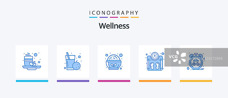 健康生活蓝色5图标包（含心脏重量）图片素材