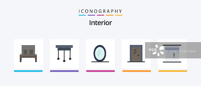 室内扁平风格图标包（含室内设计）图片素材