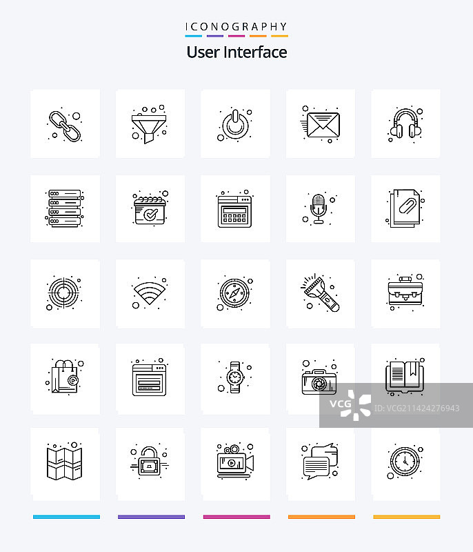 创意用户界面25轮廓图标包图片素材