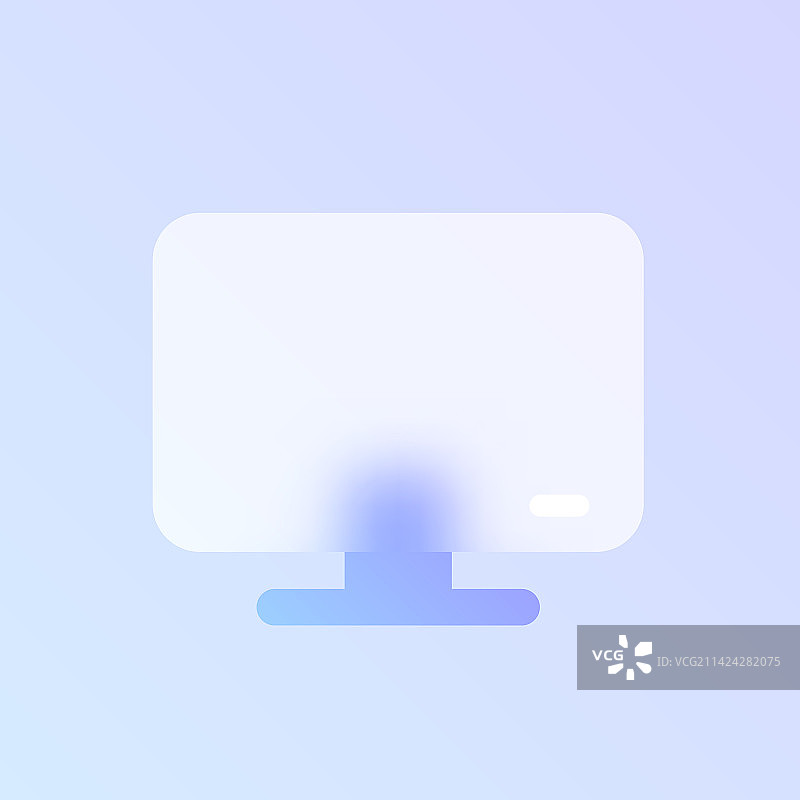 电脑显示器玻璃拟态潮流风格图标图片素材