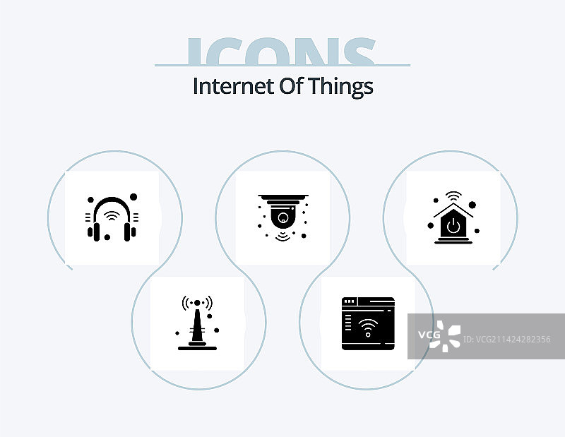 物联网字形图标包（5个图标设计）图片素材