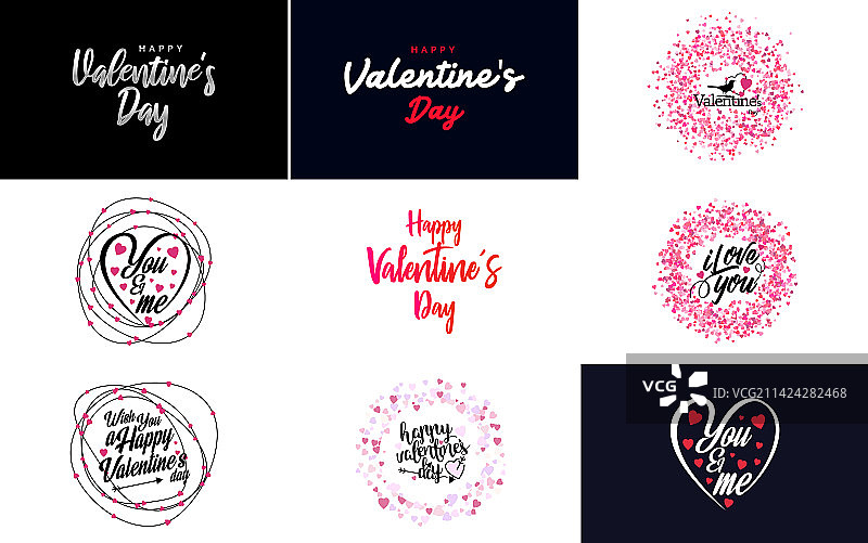 红色扁平风情人节标签包图片素材