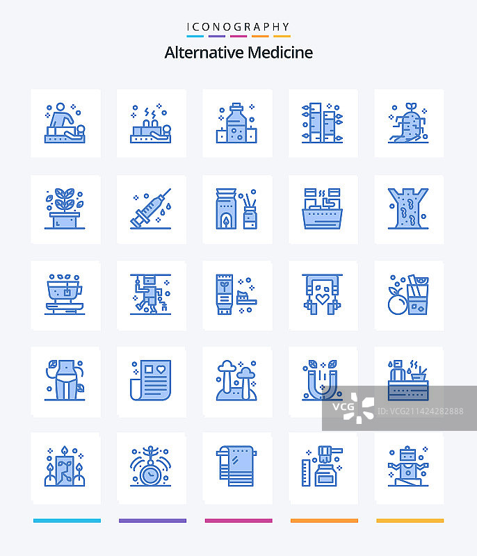 创意另类医学25个蓝色图标包图片素材