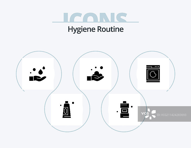 卫生习惯字形图标包设计图片素材