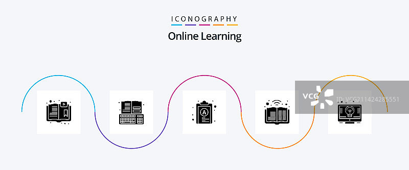 在线学习 Glyph 5 图标包，包含创意图片素材