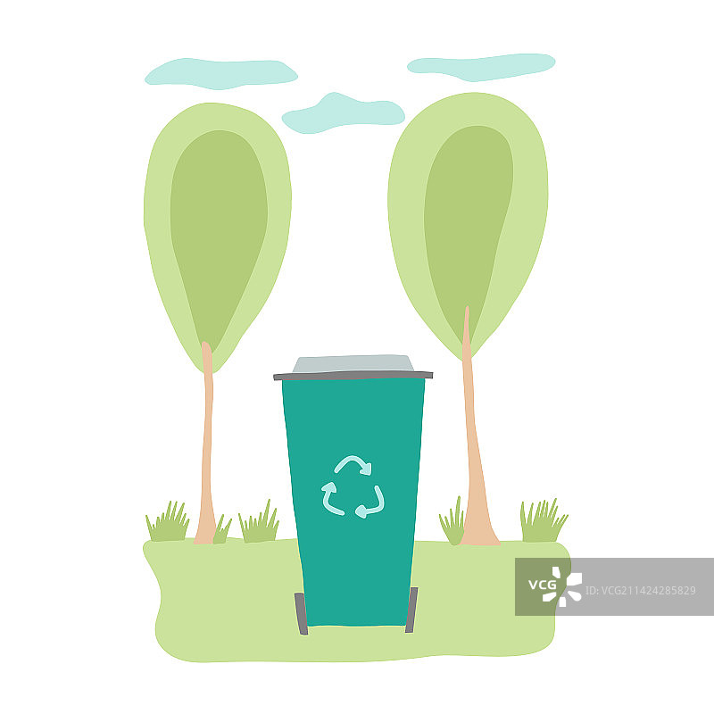 户外垃圾桶图片素材