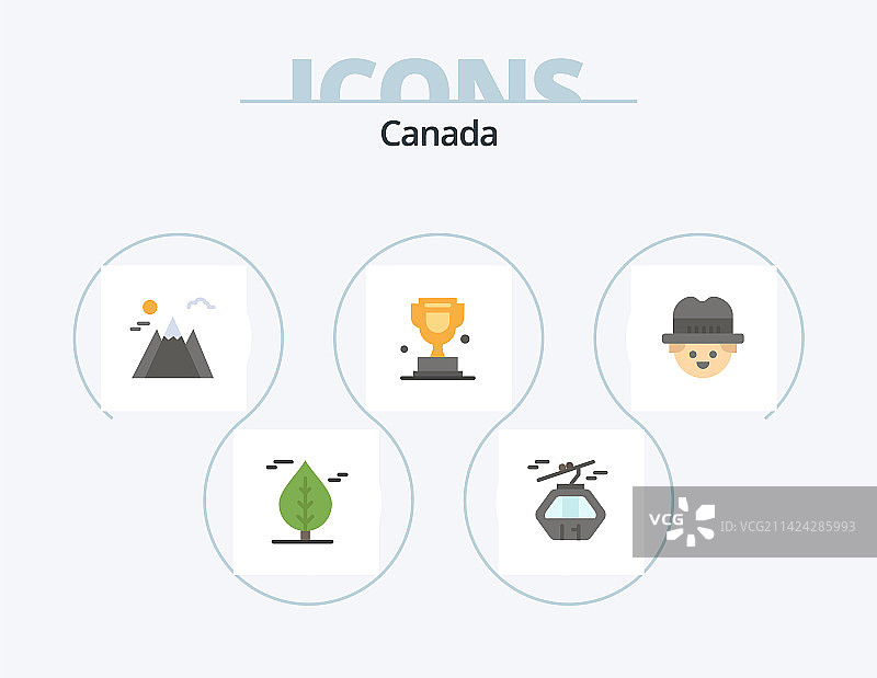 加拿大扁平图标包5个农民图标设计图片素材