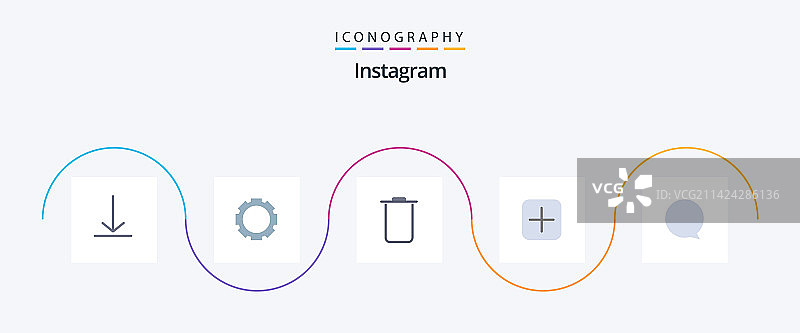 Instagram扁平风格界面图标包图片素材