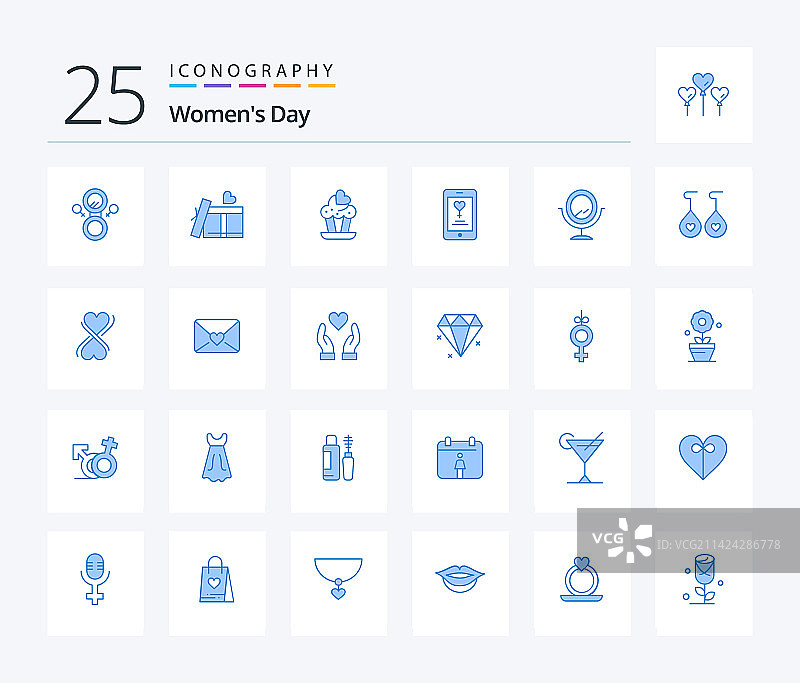 妇女节蓝色25图标包图片素材