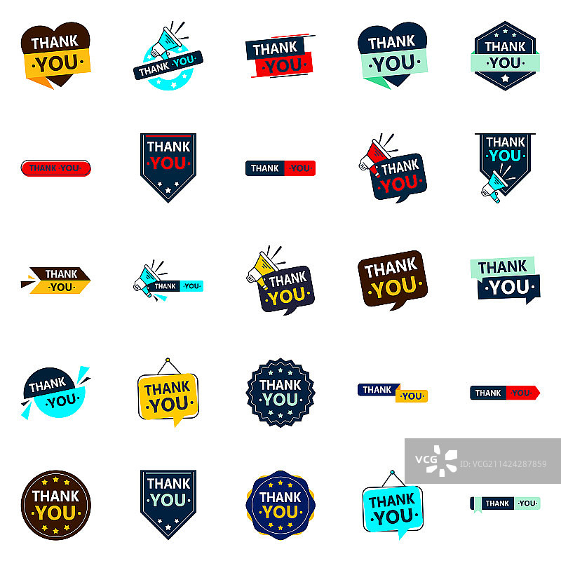 25个适用于各种感谢场合的多功能图标图片素材