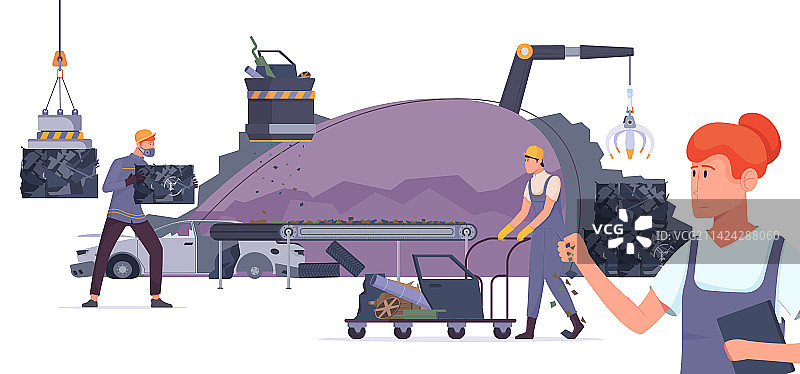 金属回收站组合图片素材