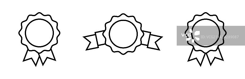 扁平风格的奖励线性图标集图片素材