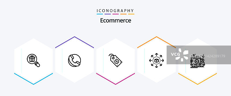 电商运输25线条图标包图片素材