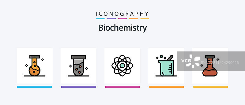 生物化学线性填充5图标包图片素材