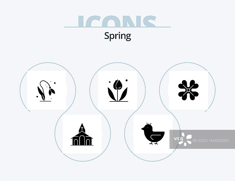 春季字形图标设计图片素材