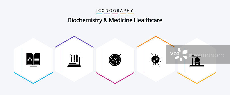 生物化学和医药保健25个标志图片素材