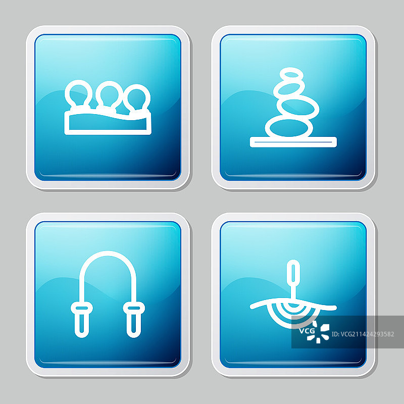 真空罐、热石、跳绳的线型图片素材