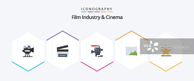 cenima 25款好莱坞扁平图标包图片素材