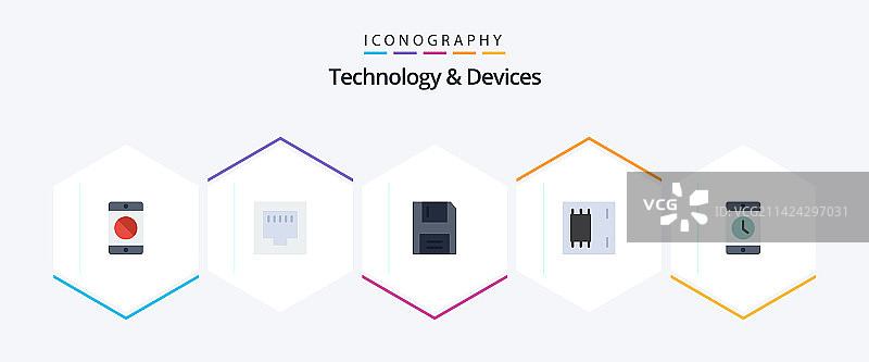 包含产品的25个设备扁平图标包图片素材