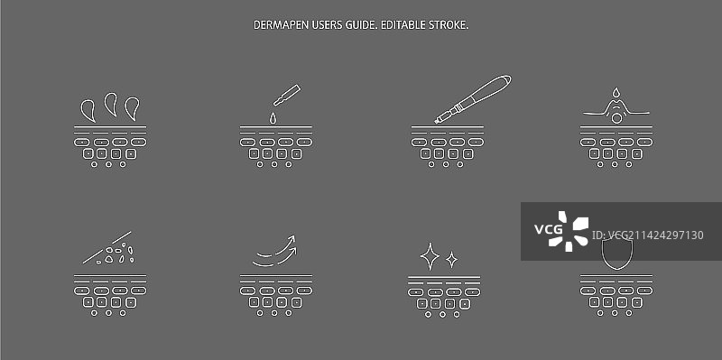 皮肤滚轮微针或中胚层笔线图标图片素材