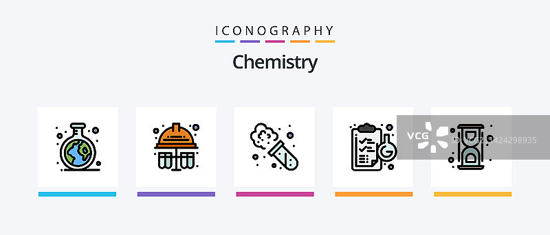 化学线性填充5图标包图片素材