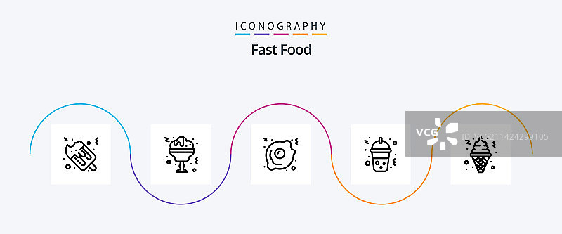 快餐系列5图标包，含多种食品图片素材