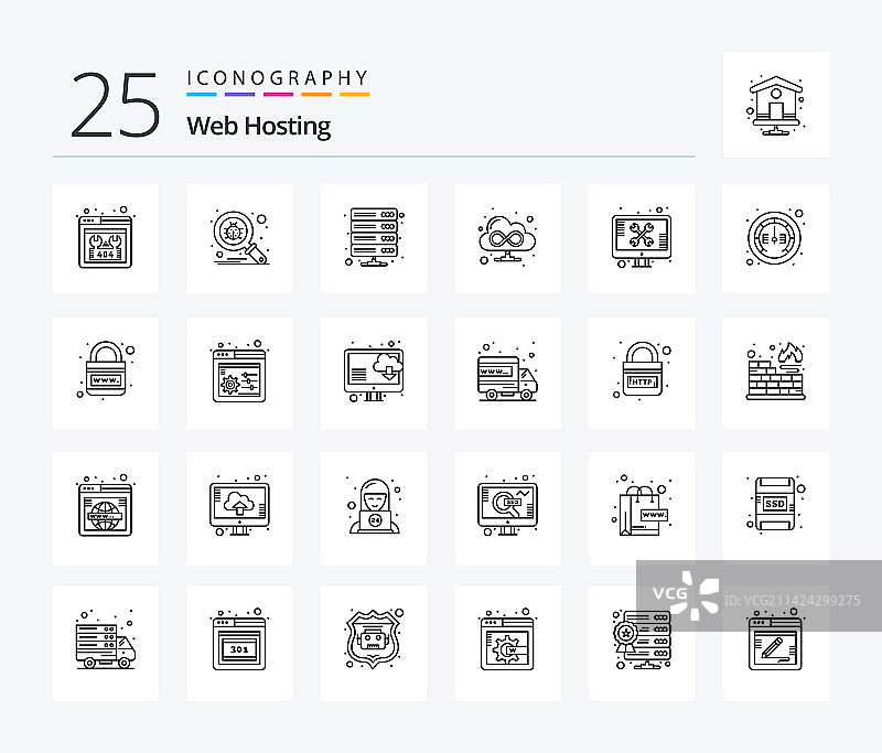 网络托管25线条图标包图片素材