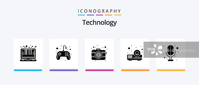 包含声音的科技字形图标图片素材