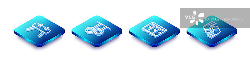 2.5D线条鞍马吊环图片素材