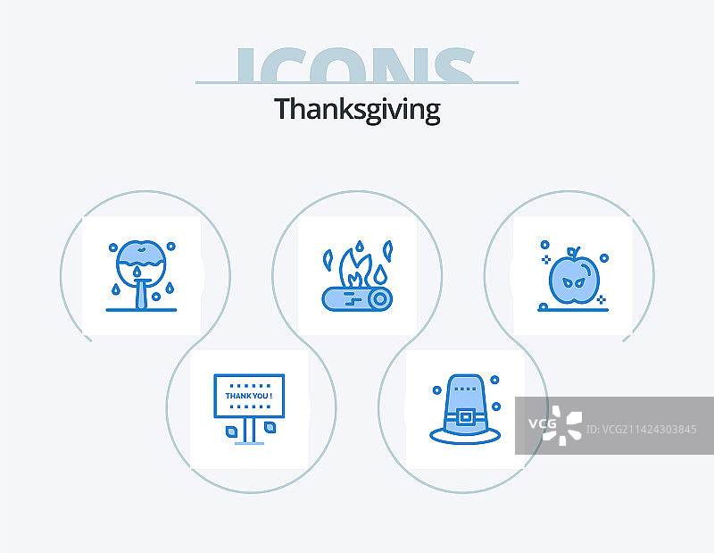 感恩节蓝色图标包5图标设计图片素材